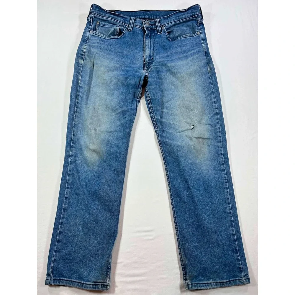 Levis 514 Straight Fit Jeans Mens 34x30 Blue Denim Medium Wash Casual Pants